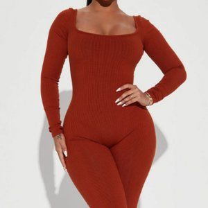 Cassidy Snatched Jumpsuit - Rust